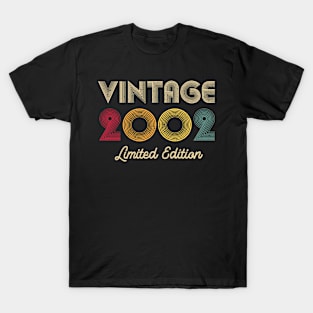 Vintage 2002 Limited Edition 20th Birthday 20 Years Old Gifts T-Shirt